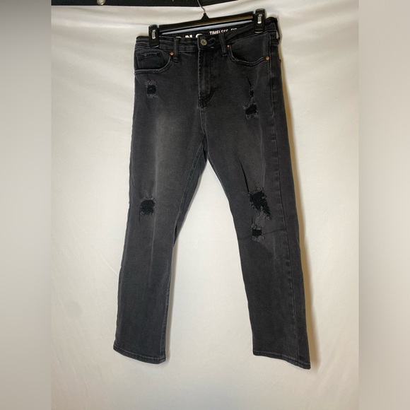 S.O.N.G of Style Black Distressed High Rise Jeans - Timeless Fit, Size 5/27 - Picture 3 of 6